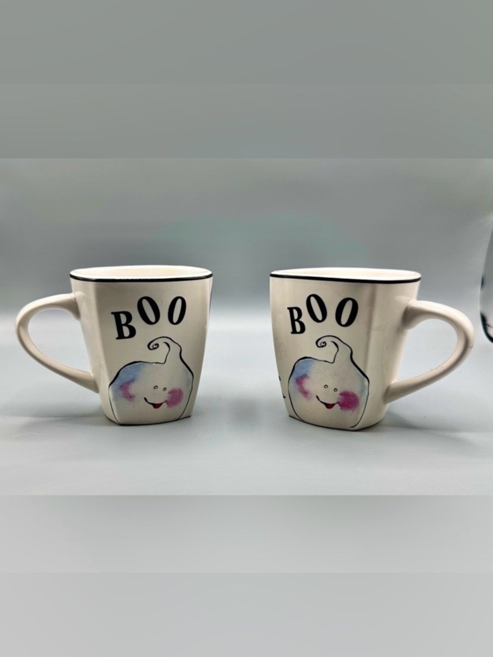 Rosanna Halloween Mugs Set of 2 Ghost Cat Witch Pumpkin Trick Treat Boo - Picture 2 of 3
